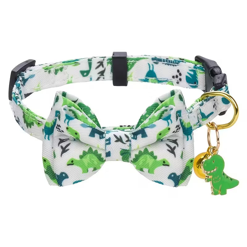 Cute Dinosaur Bowtie Pet Collar