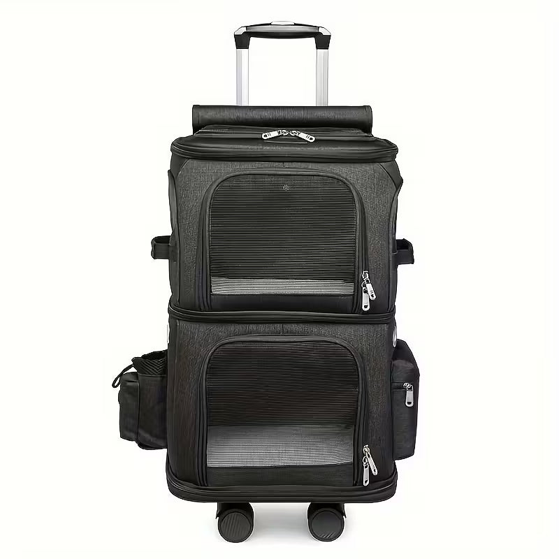 Double-Layer Pet Rolling Pet Carrier Backpack