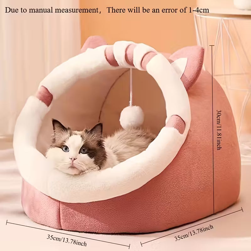 Cute Pink Cat Shaped Pet Bed