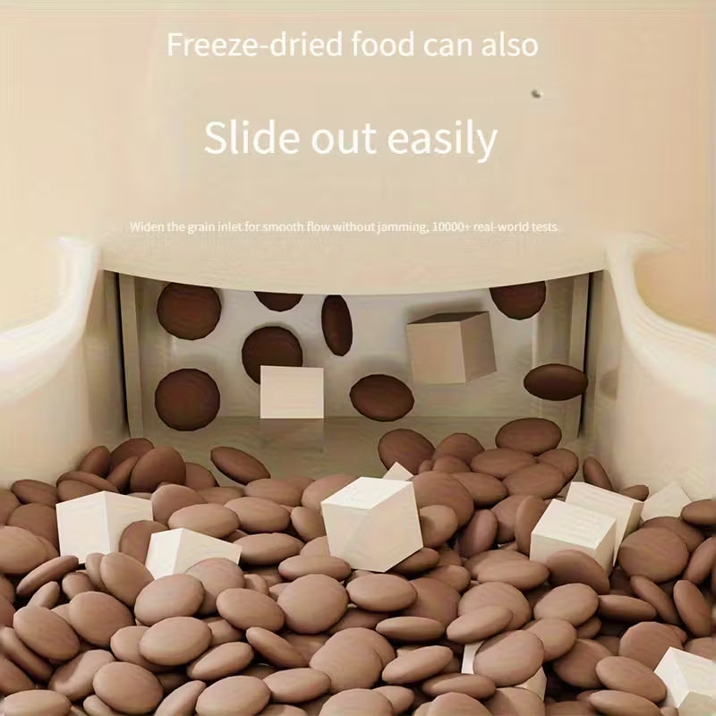Automatic Beige Cat Feeder and Water Dispenser Set of 2