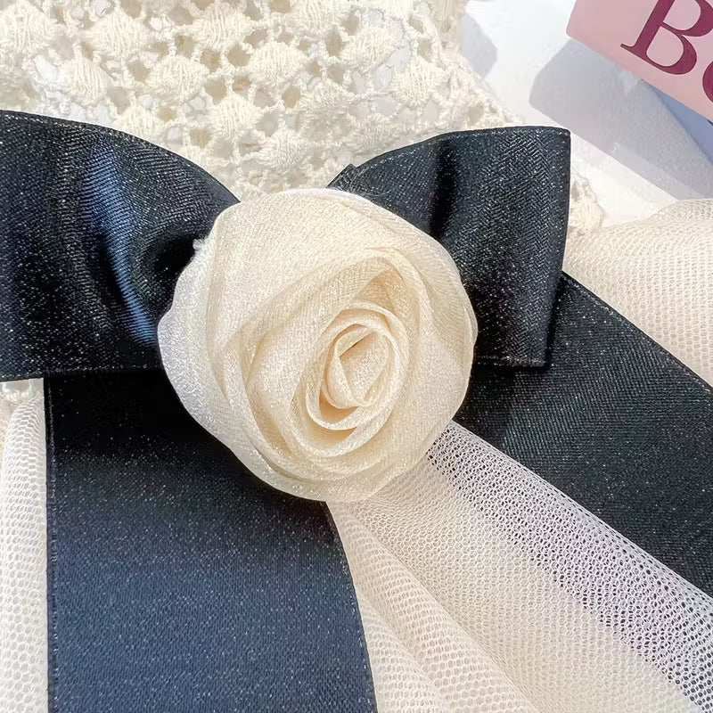 Pearl Wedding Dress for Pet with Floral Bow