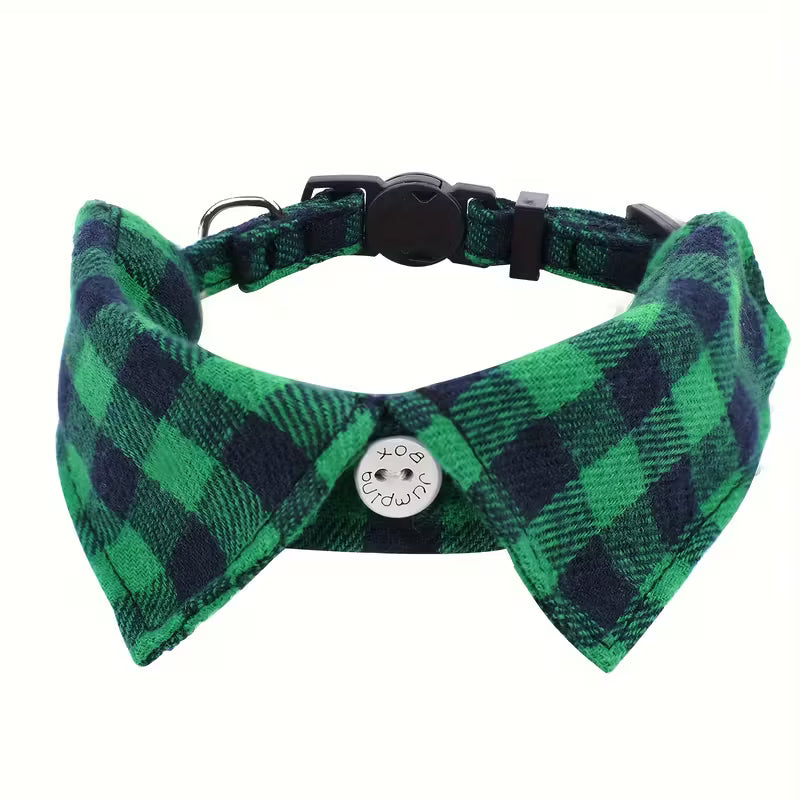 Plaid Check Pet Collar