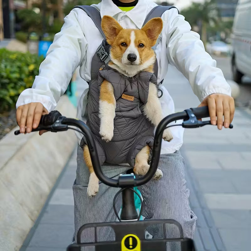 Adjustable Quilted Pet Carrier Backpack for Small to Medium Dogs