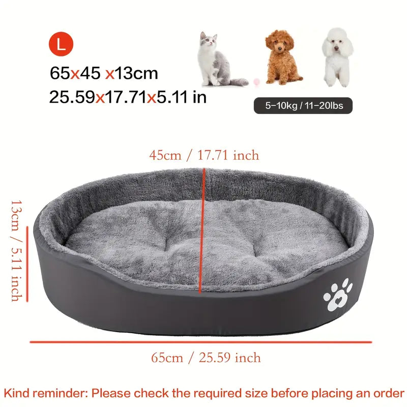 Oval Pet Bed with Enclosed Sides