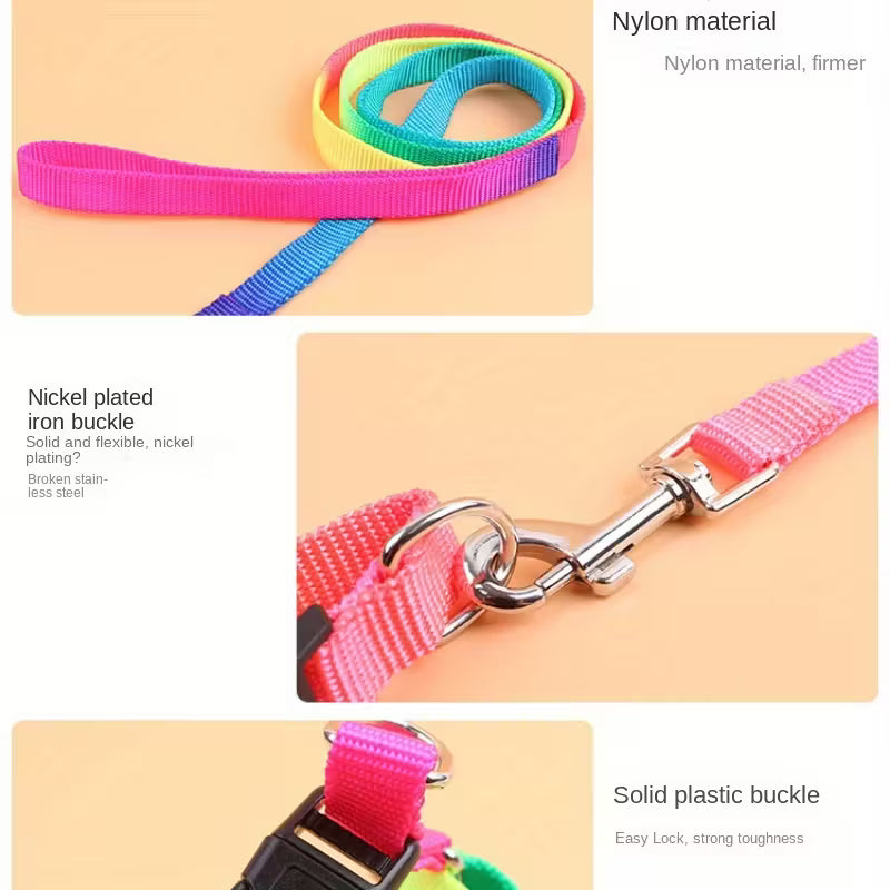 Rainbow Harness and Leash Set