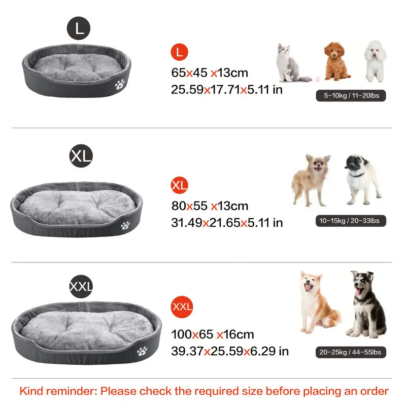 Oval Pet Bed with Enclosed Sides