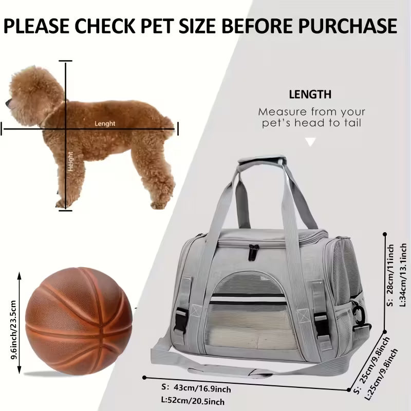 Portable Cat Carrier with Plush Mat