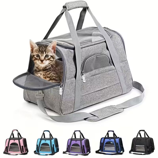 Portable Cat Carrier with Plush Mat
