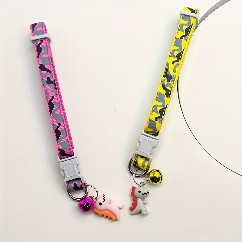 Camo Print with Dino charm Pet Collar