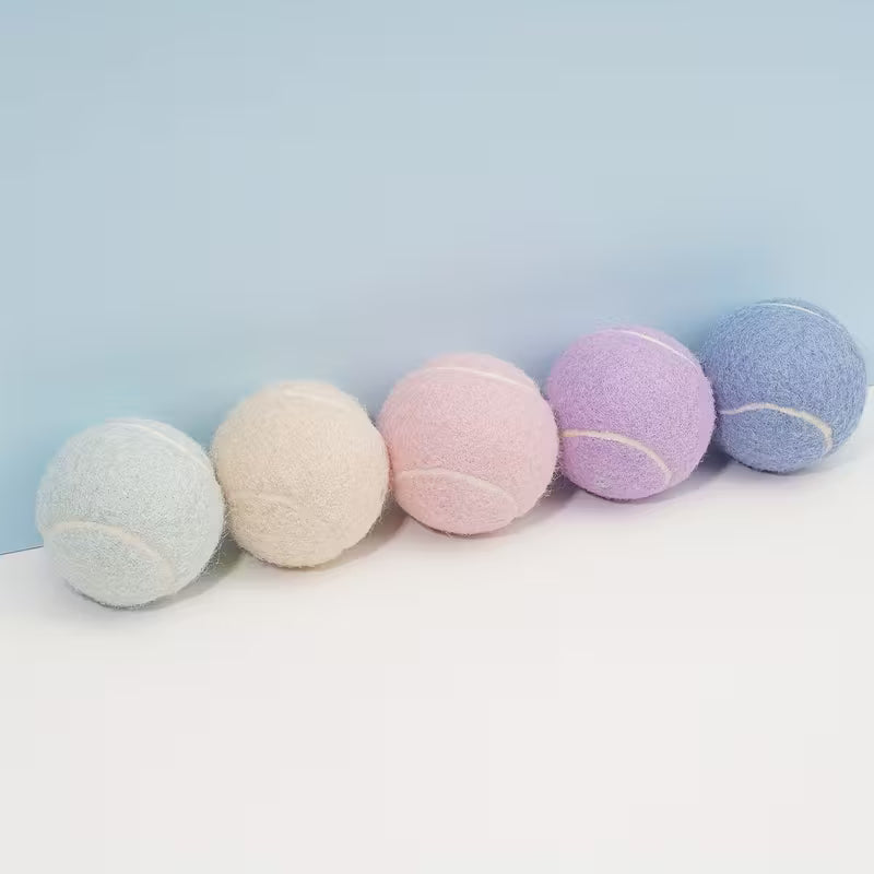 5pcs Rubber Pastel Pet Tennis Balls