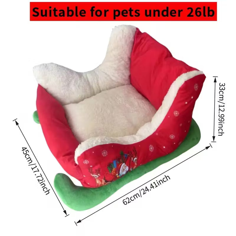 Santa Sleigh Cat Bed