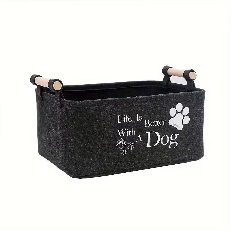 Dark Grey Storage Basket Pet Toy Box