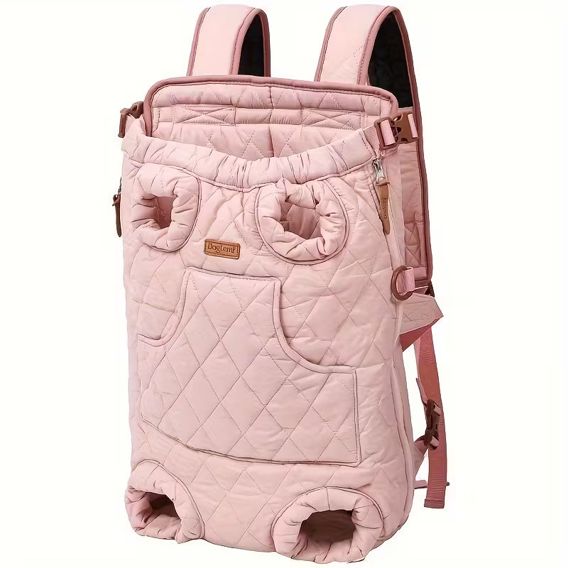 Adjustable Quilted Pet Carrier Backpack for Small to Medium Dogs