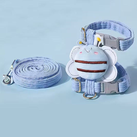 Cute Bee Cat Chest Harness and Leash Set