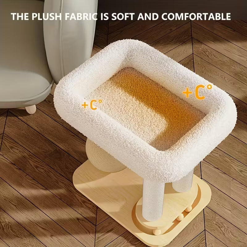 Large Modern Multi-Level Cat Tree with Heavy-Duty Base