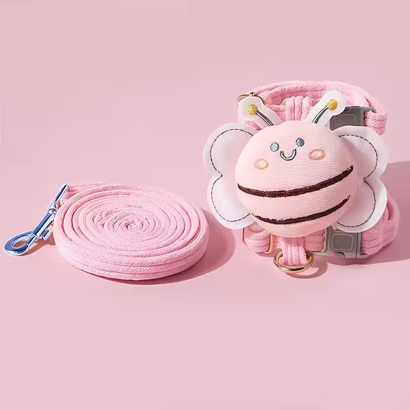 Cute Bee Cat Chest Harness and Leash Set