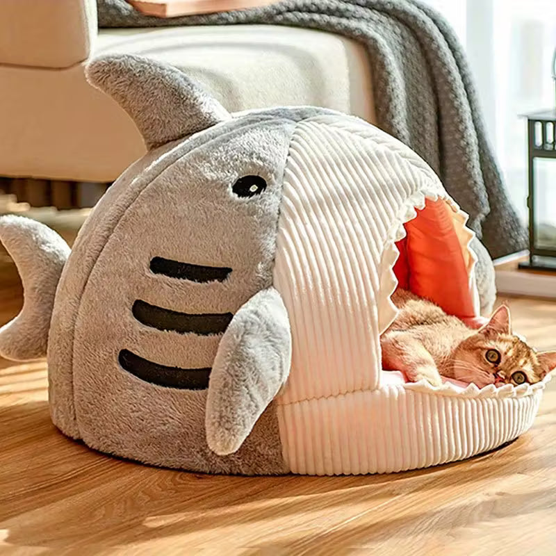 Shark Grey Cave Pet Bed