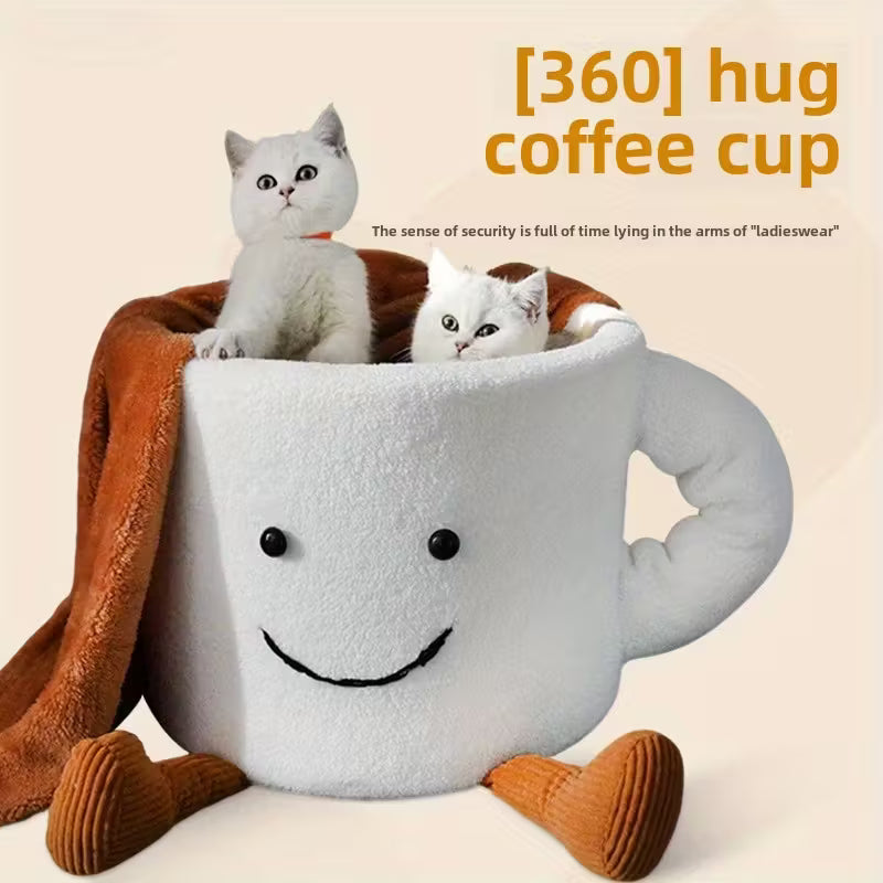 Coffee Cup Shaped Cozy Pet Bed