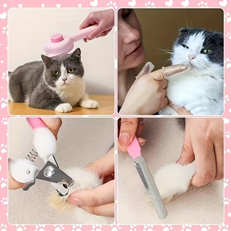 Essential Pet Care Set for Cats