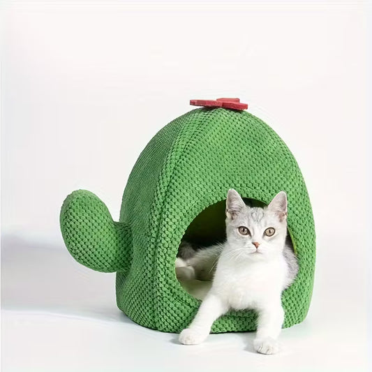 Cactus Plush Cat Bed