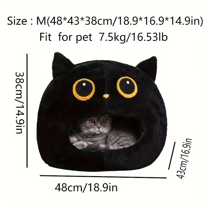 Black Cat-Themed Pet Bed