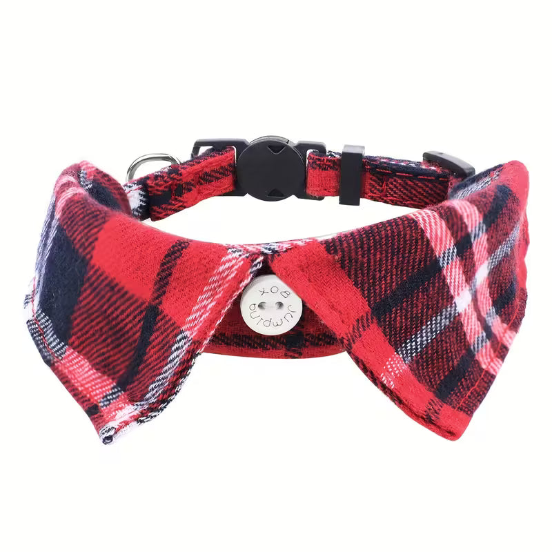 Plaid Check Pet Collar
