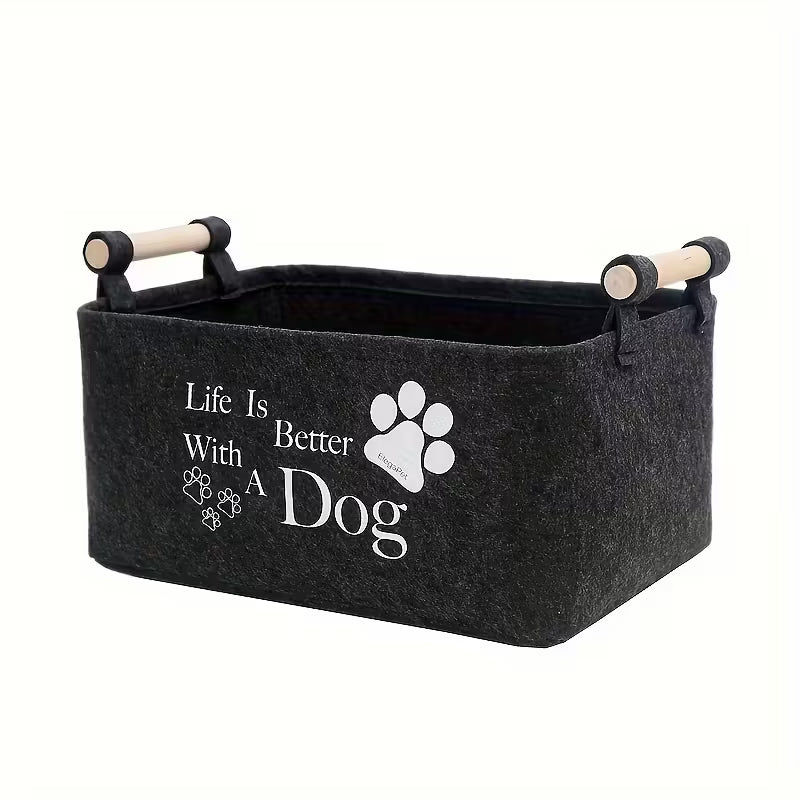 Dark Grey Storage Basket Pet Toy Box