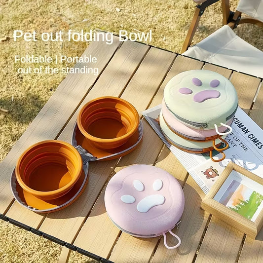 Pet Dog Travel Silicone Bowl