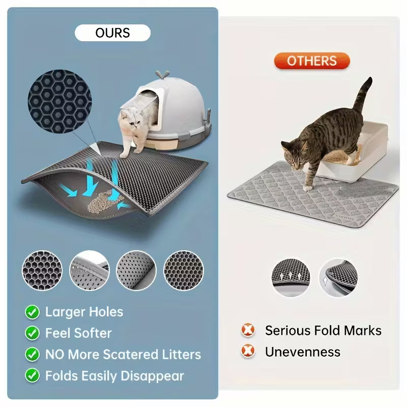 Double Layer Cat Litter Mat Anti-Slip