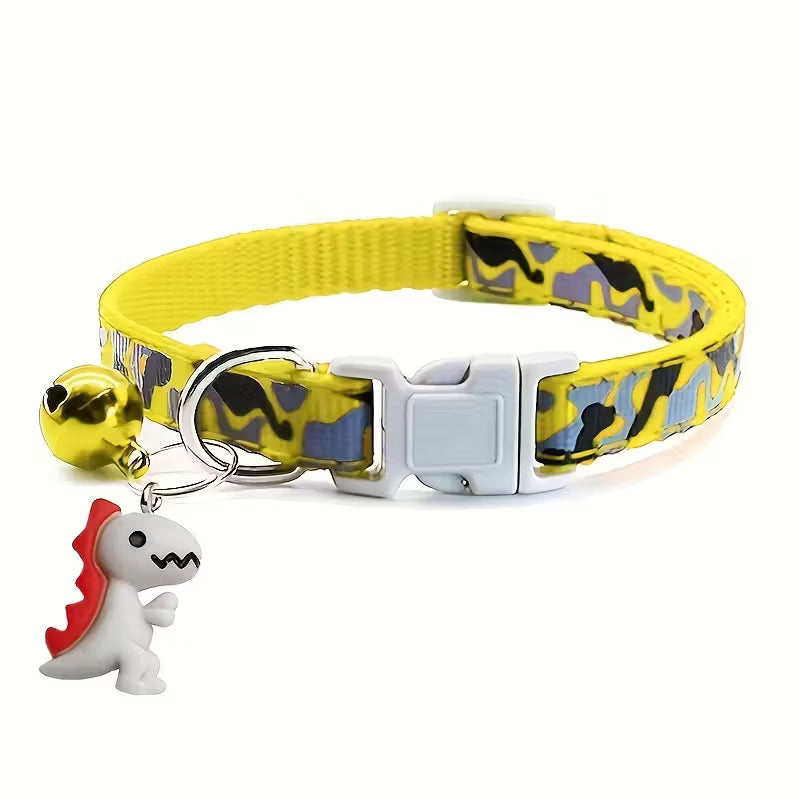 Camo Print with Dino charm Pet Collar