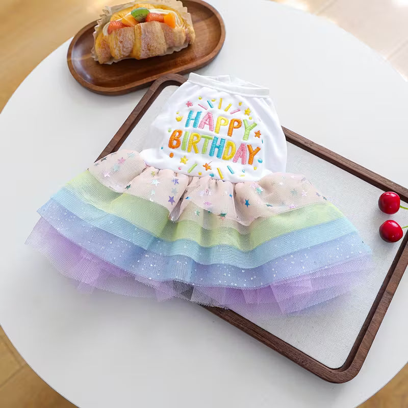Sparkling Stars "Happy Birthday" Pet Dress