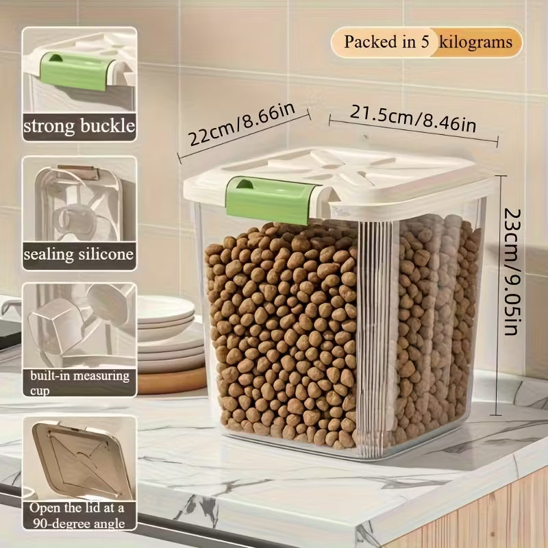Heavy-Duty Pet Food Storage Container with Locking Lid