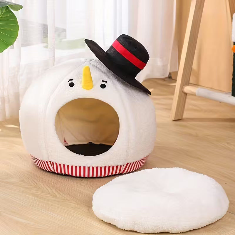 Snow Man Cat Bed
