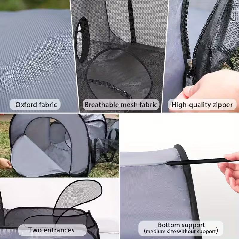 3-in-1 Cat Playpen with Encircling Tunnel