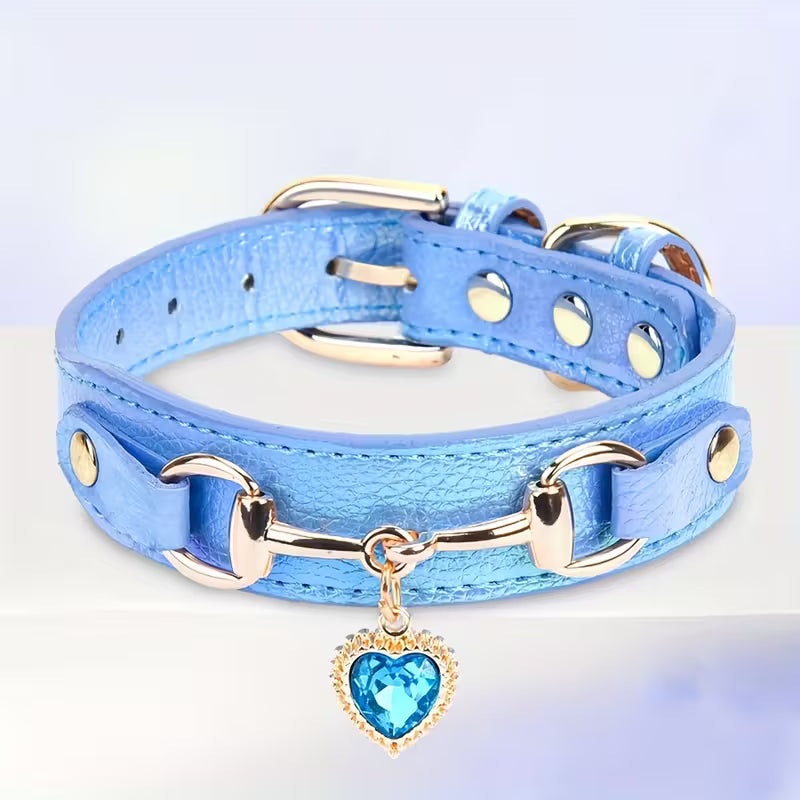 Love Heart Diamond Pet Collar