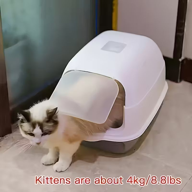 Heavy-Duty Plastic Enclosed Litter Box