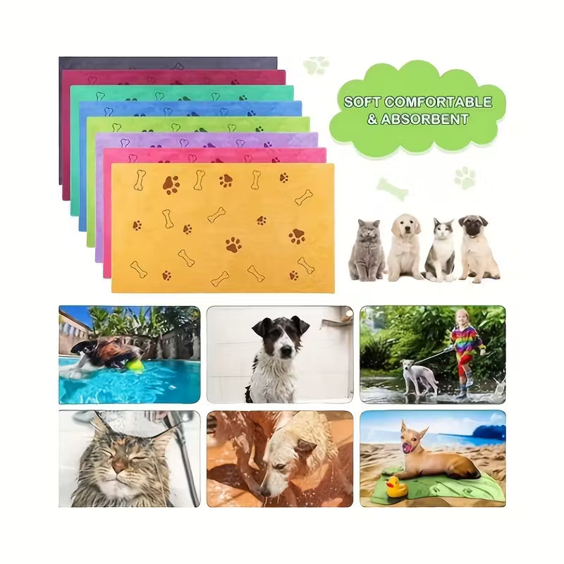 4pcs Quick-Dry Pet Towels for Pets Assorted