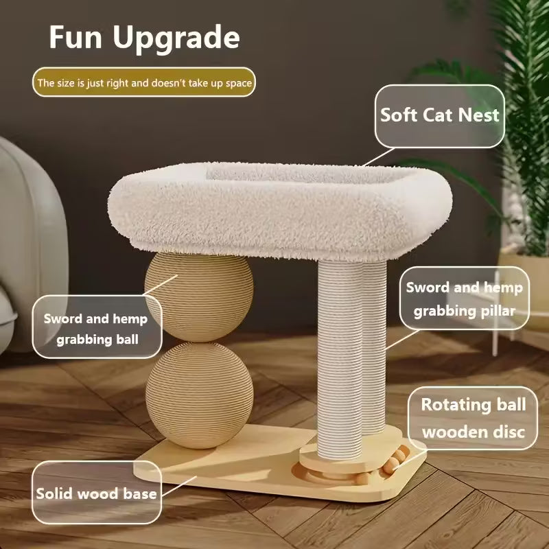 Large Modern Multi-Level Cat Tree with Heavy-Duty Base