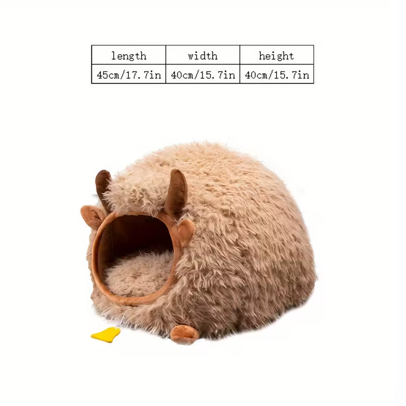 Yak Cow Shaped Cat Bed