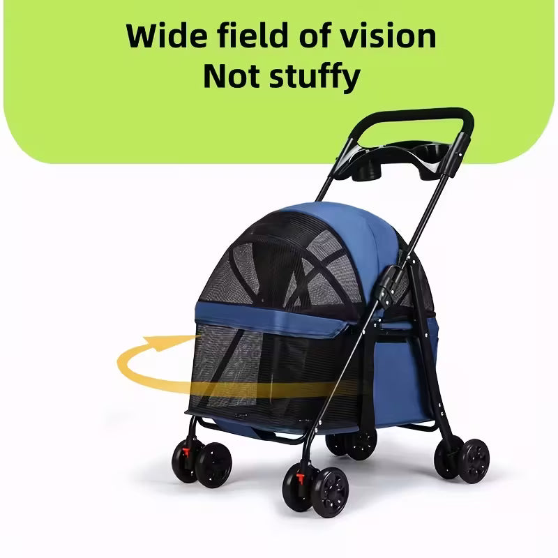 3-in-1 Premium Foldable Pet Stroller for Small Dogs & Cats