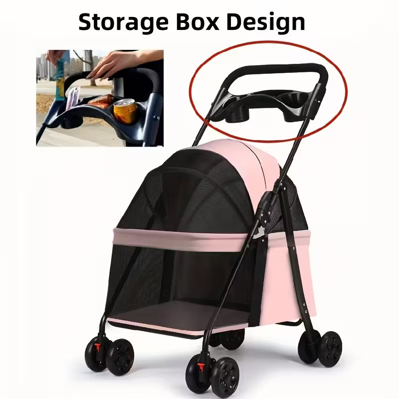 3-in-1 Premium Foldable Pet Stroller for Small Dogs & Cats