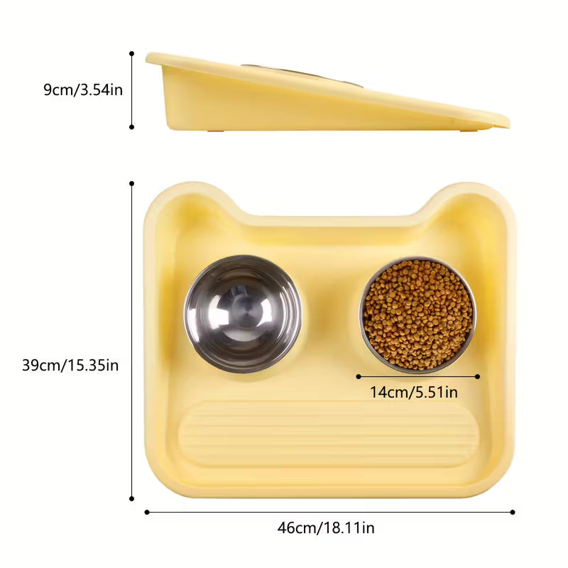 Spill-Proof Stainless Steel Pet Bowl with Non-Slip Base