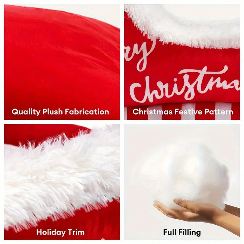 Festive Christmas Plush Sled Dog Bed