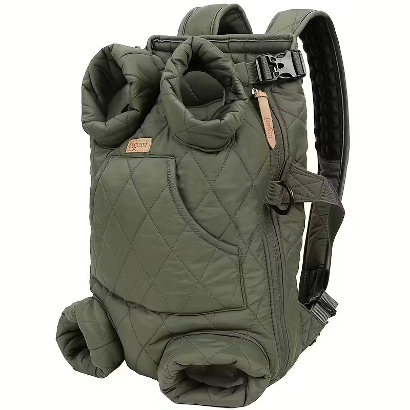 Adjustable Quilted Pet Carrier Backpack for Small to Medium Dogs