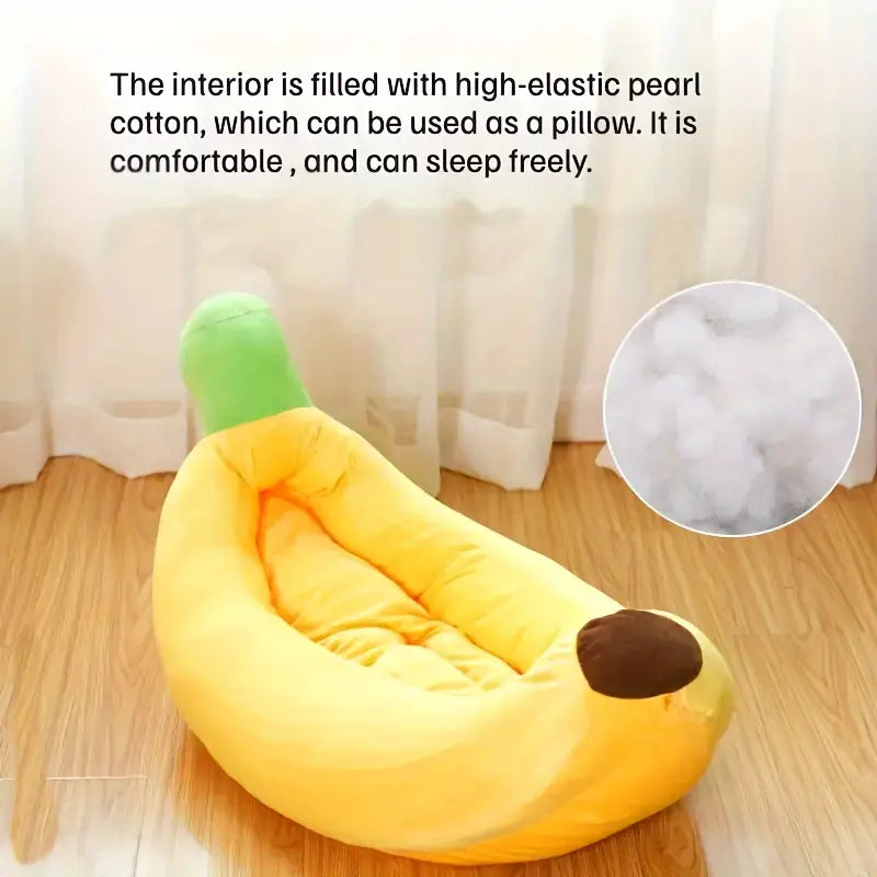 Yellow Banana Shaped Boat Pet Bed