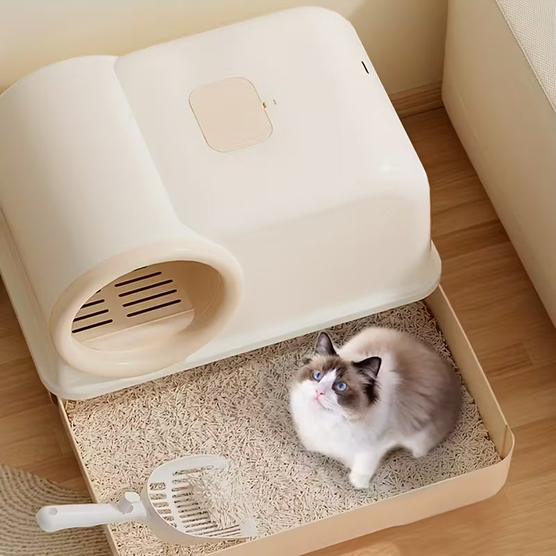 Enclosed Cat Litter Box with Corridor