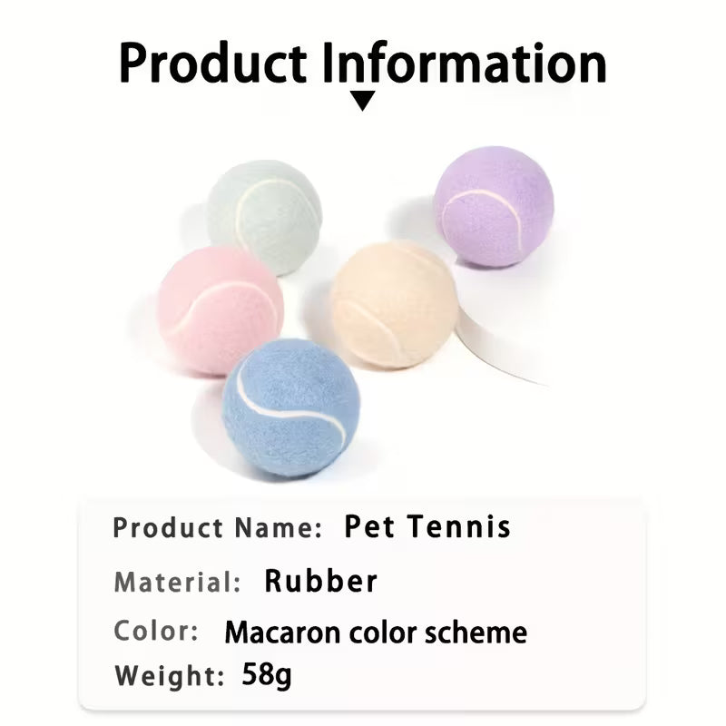 5pcs Rubber Pastel Pet Tennis Balls
