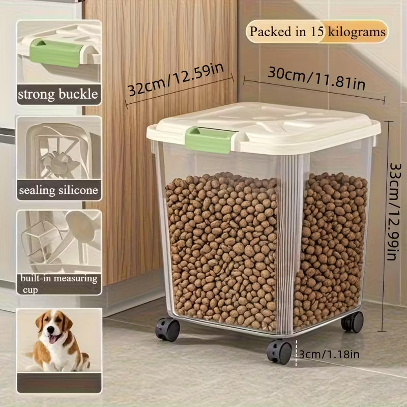 Heavy-Duty Pet Food Storage Container with Locking Lid