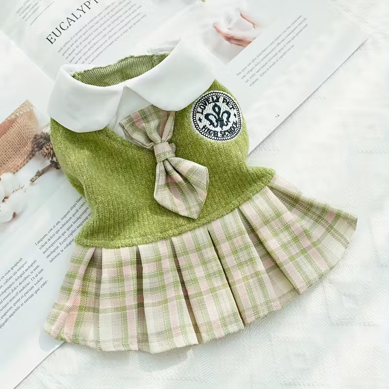 Cat Autumn And Winter Plaid Dresses