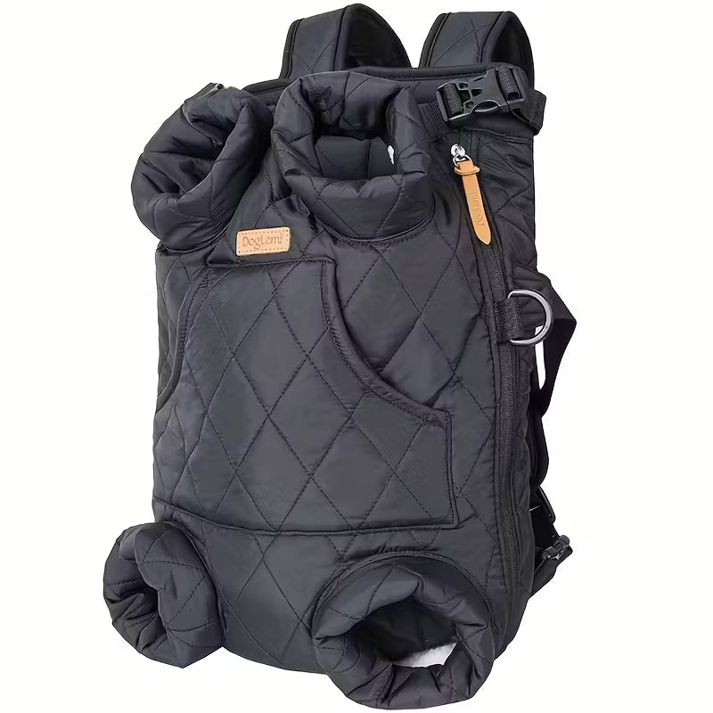 Adjustable Quilted Pet Carrier Backpack for Small to Medium Dogs